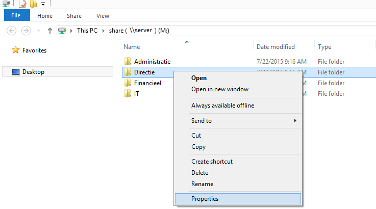 Edit folder-properties