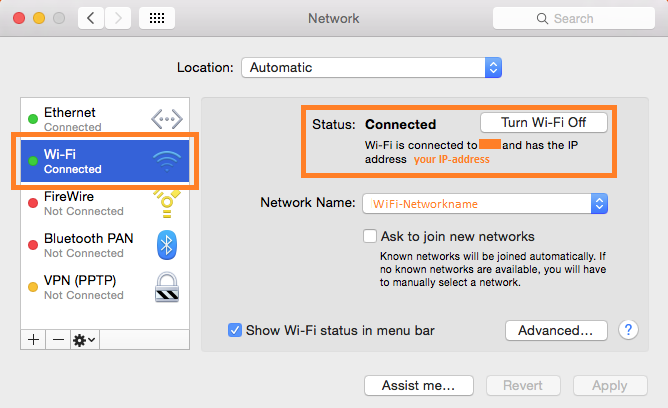 Finding the IP address used on WiFi