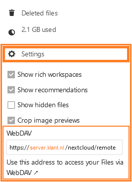 Find Your Nextcloud WebDAV-URL