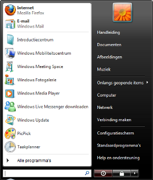 Search the server with the start menu