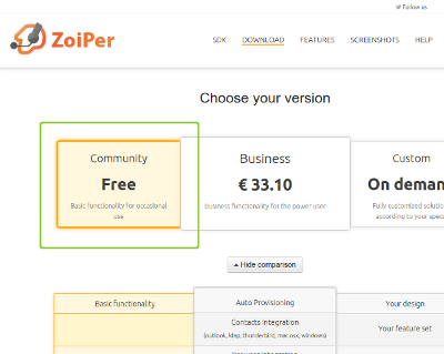 Downloading Zoiper