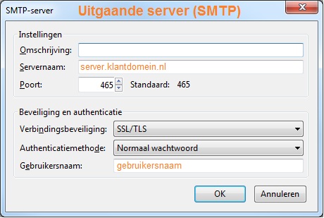 Manually configuring the Outgoing mailserver