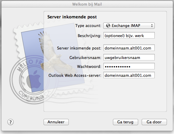 Mac Mail - Incoming Mail Server