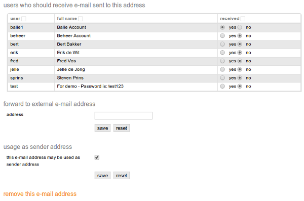 Modify an e-mail address