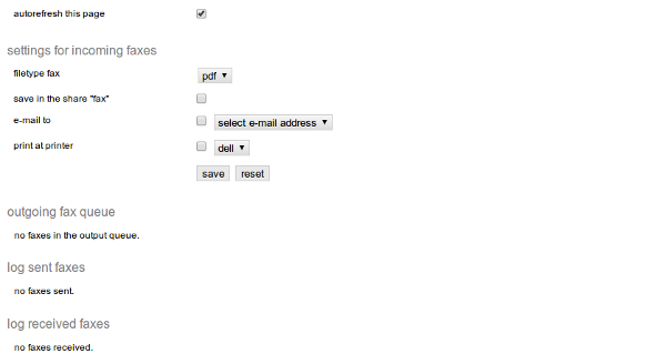 Change settings for incoming faxes