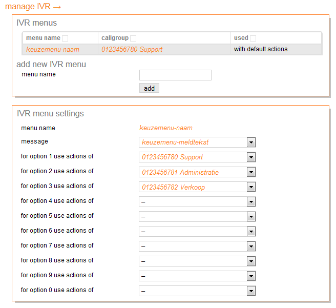 Creating and activating IVR