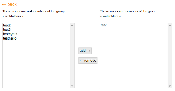 Granting users access to Webfolders