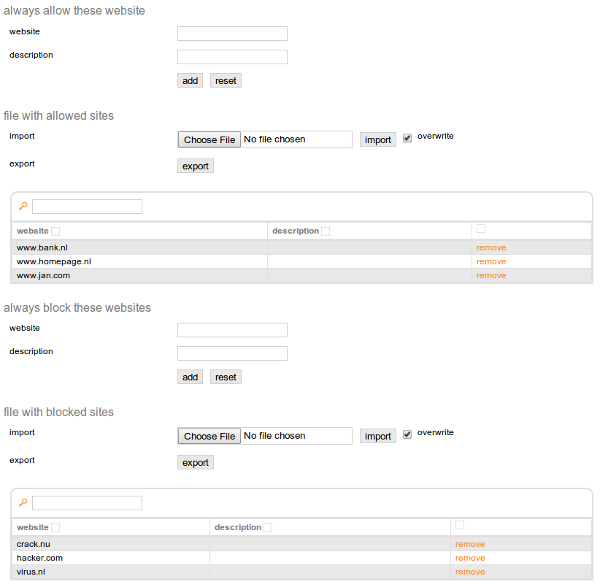 Modify personal filters