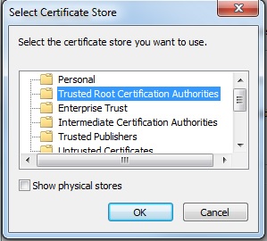 Choose a certificate archive