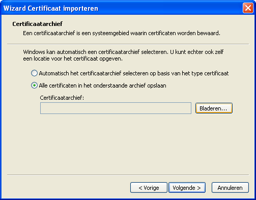 Wizard Certificaat importeren (1)