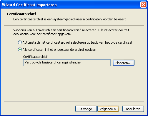 Wizard Certificaat importeren (2)