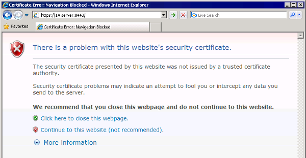 Recognizing a certificate warning