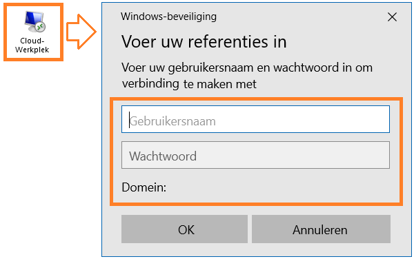 Inloggen op uw Cloud-Werkplek