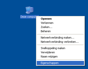 De eigenschappen van de computer openen