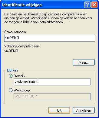 De computer toevoegen aan het domein