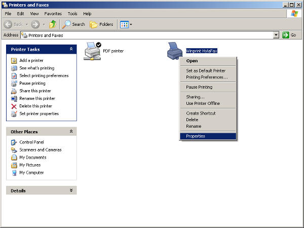 Configuring the printer properties (1)