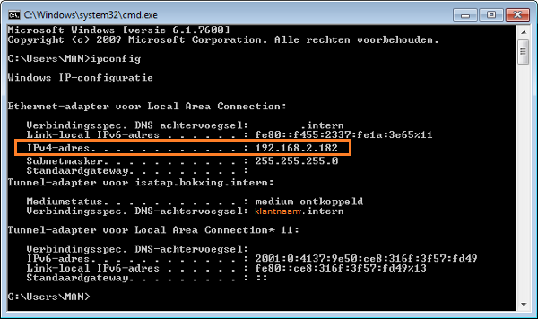 Finding the correct IP address