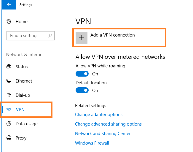 Open VPN settings