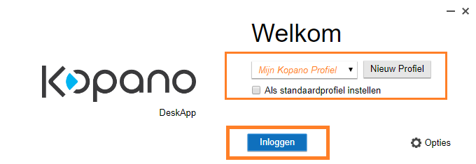 Open uw Kopano DeskApp profiel