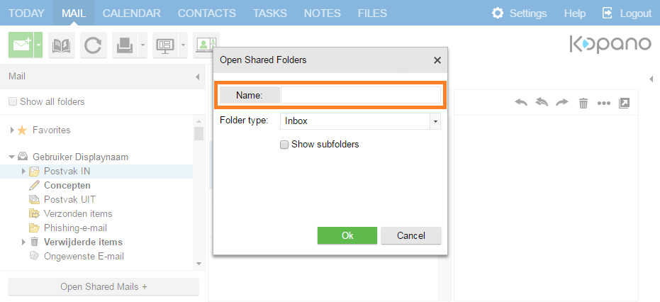Connect to a shared mailstore or calendar (2)