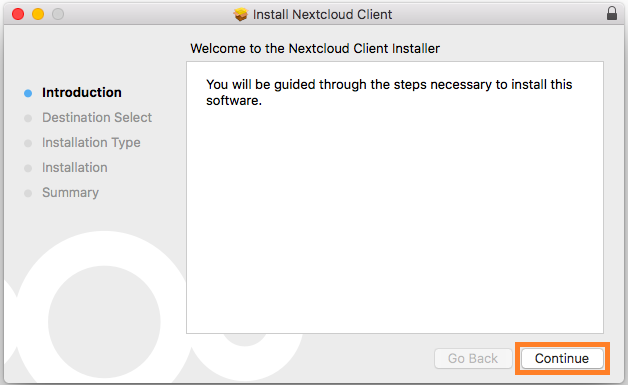 Start the Nextcloud installer