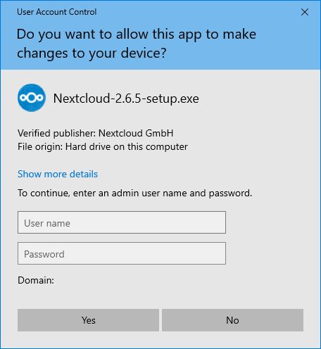 Start the Nextcloud installer (1)