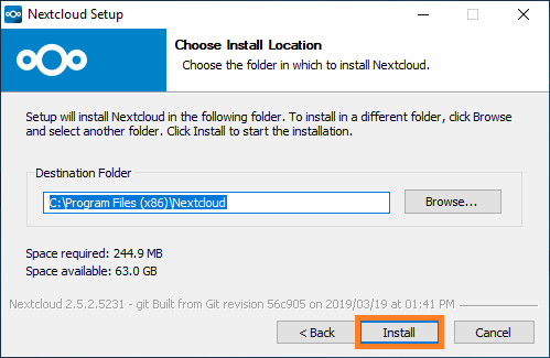 Installing the Nextcloud Sync-client (2)
