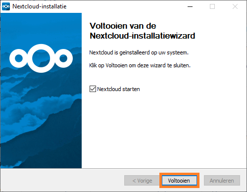Installeer de Nextcloud Sync-client (4)