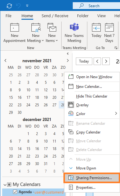 Sharing your calendar with colleagues