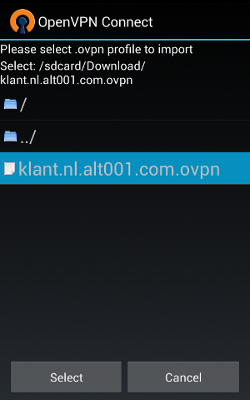 Import the ovpn file (3)