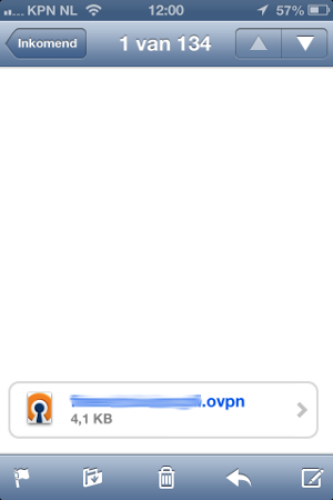 Download the ovpn file to your e-mail