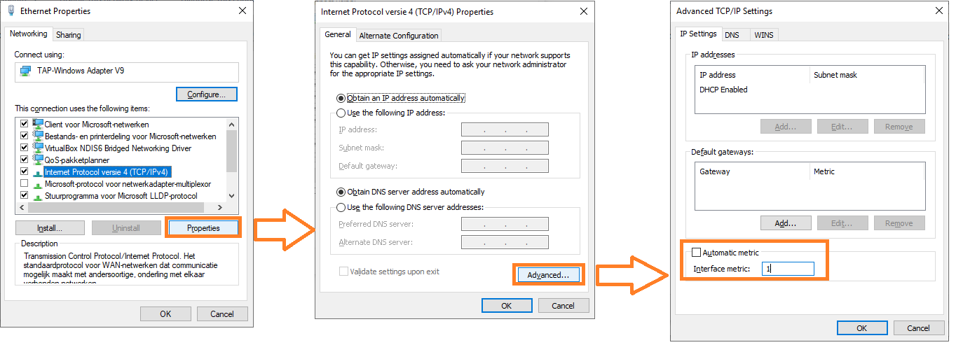 Change IPv4 settings