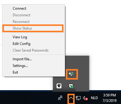 Restore connection window