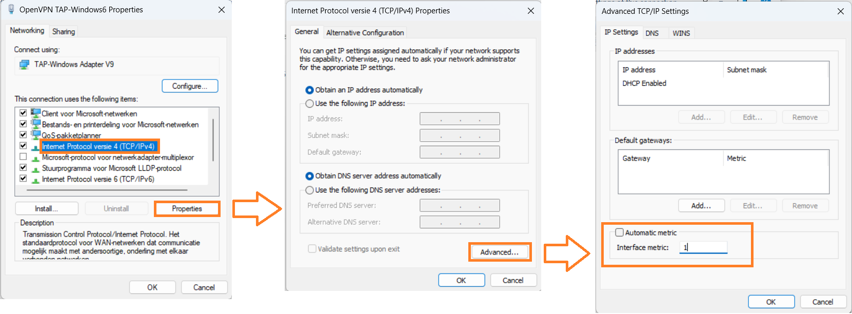 Change IPv4 settings