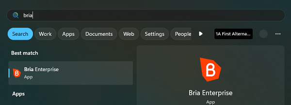 Start Bria Enterprise