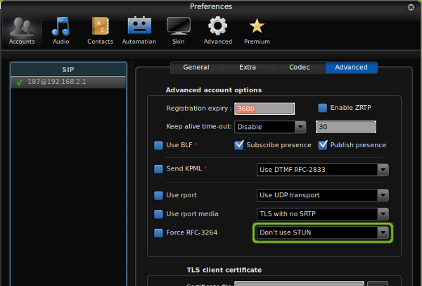 Configuring Zoiper