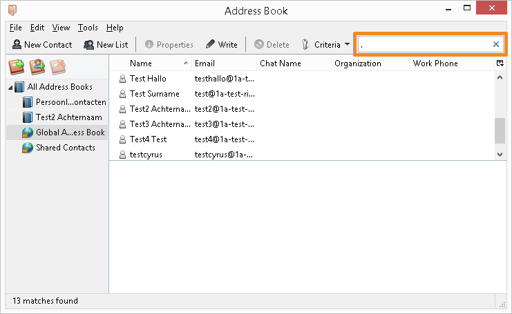 No addresses in Global Address Book and Shared Contacts