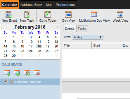 Open calendar