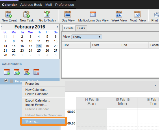 Share your calendar