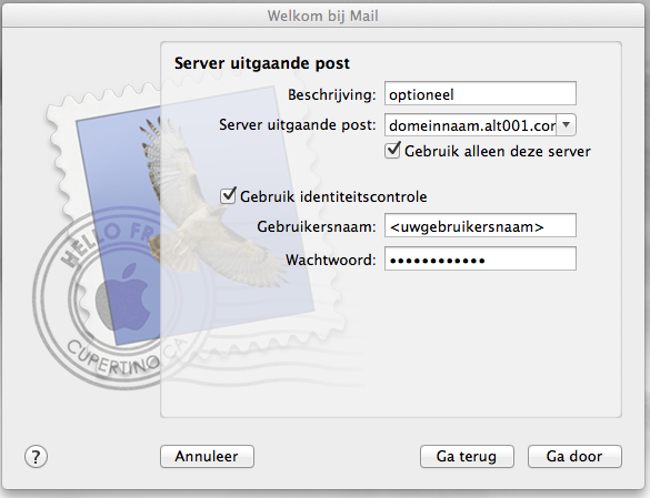 Mac Mail - Outgoing Mail Server