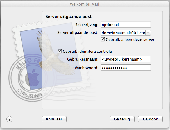 Mac Mail - Server uitgaande post