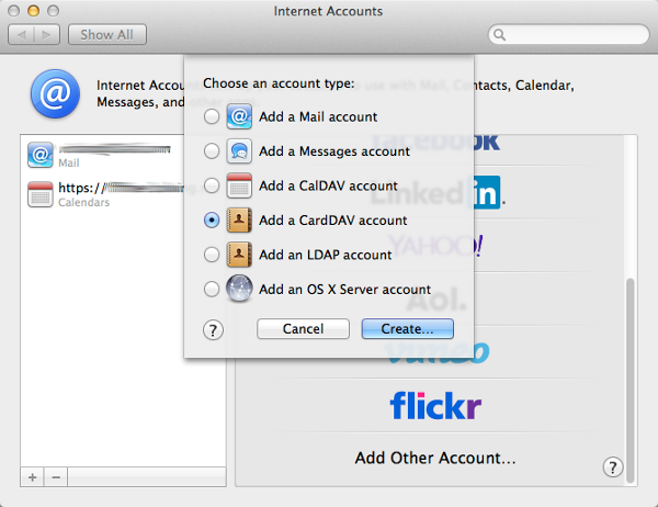 Contacts - Account Create